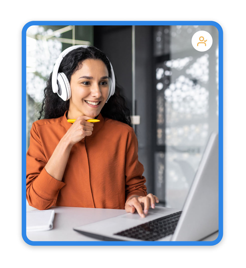 Credit Union Employee Following Digital Guide Instructions