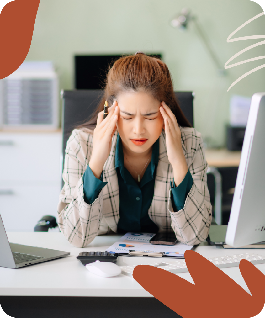Woman stressed at work