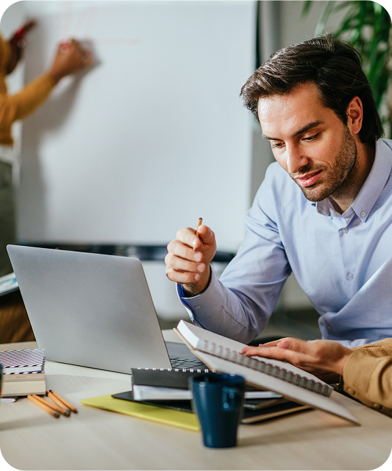 Man Working at Computer