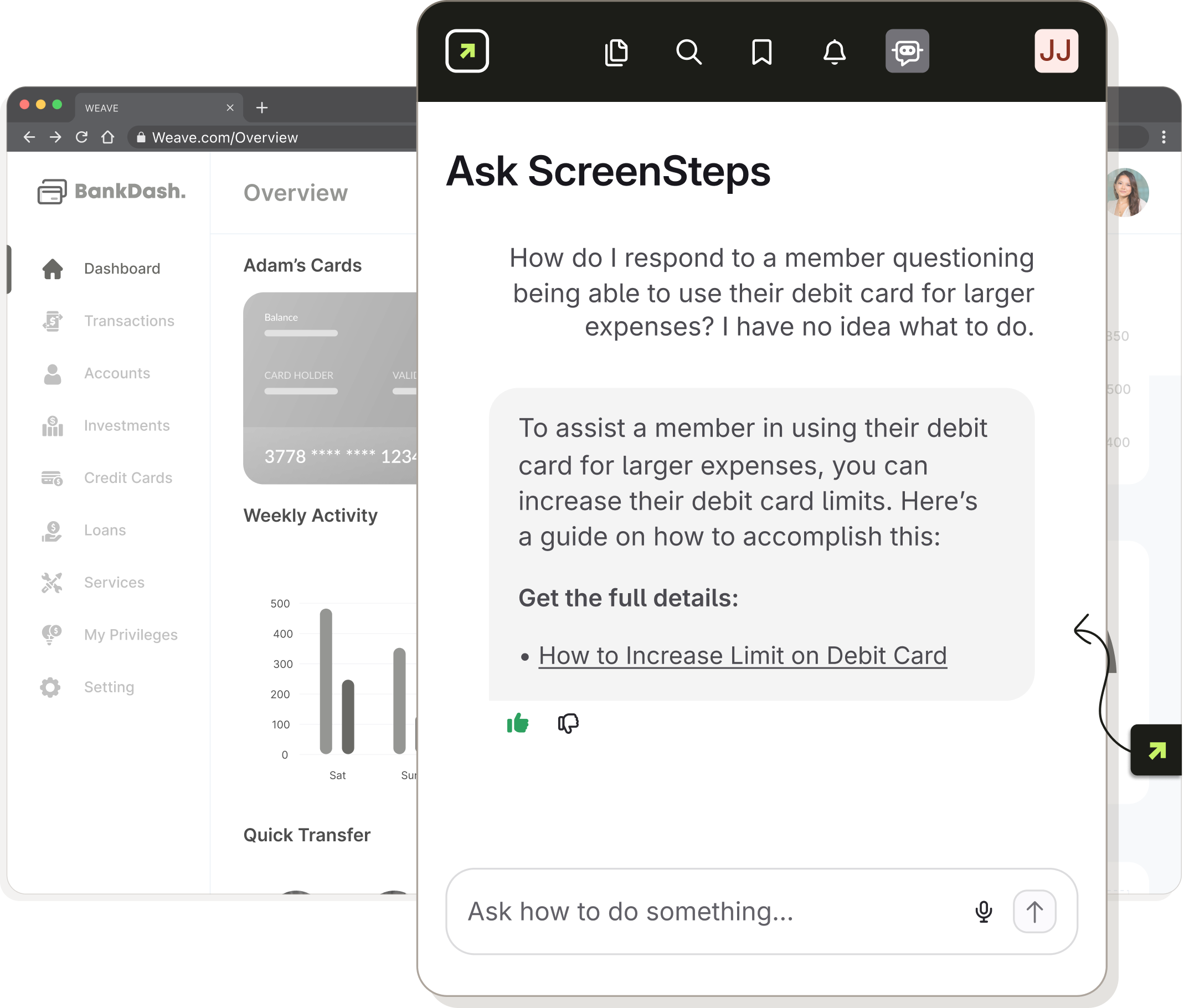 Ask ScreenSteps AI chatbot showing an unsure question getting the right answer
