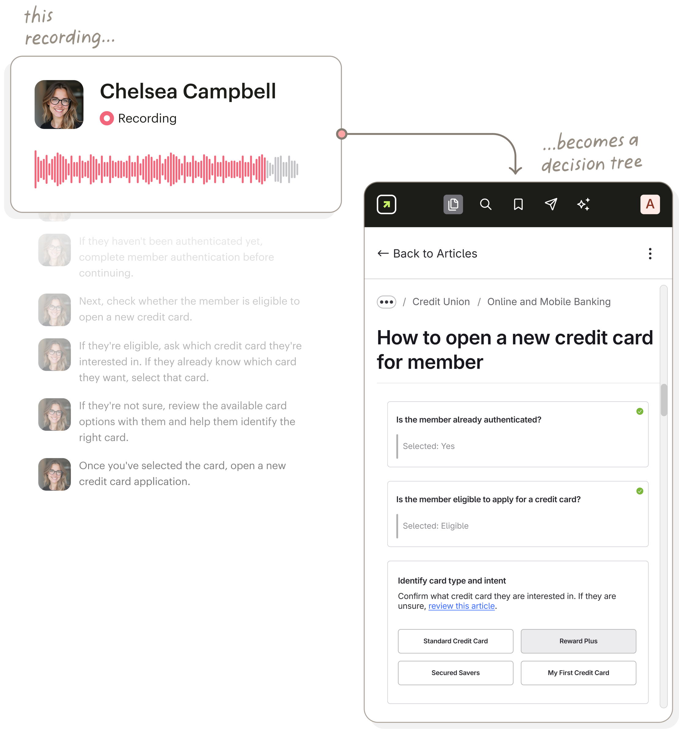 Using audio to create interactive decision trees