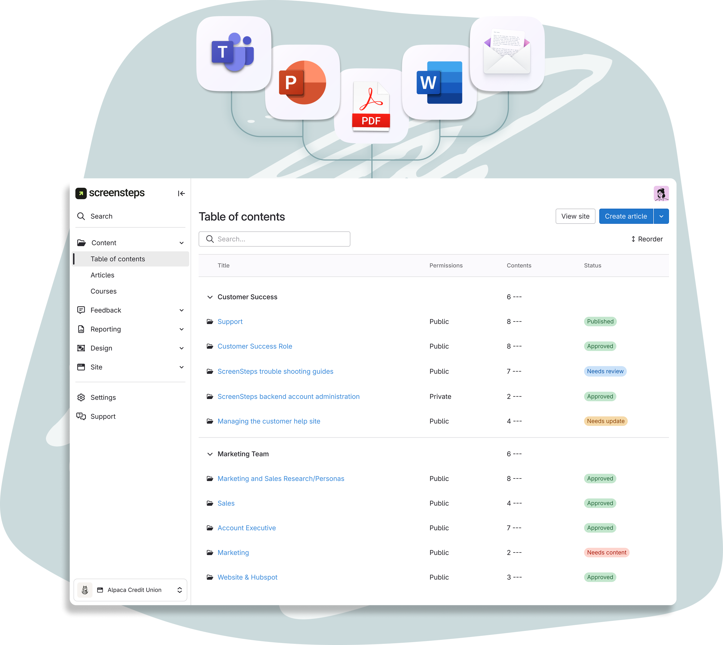 Bulk Import and Optimization of Documentation
