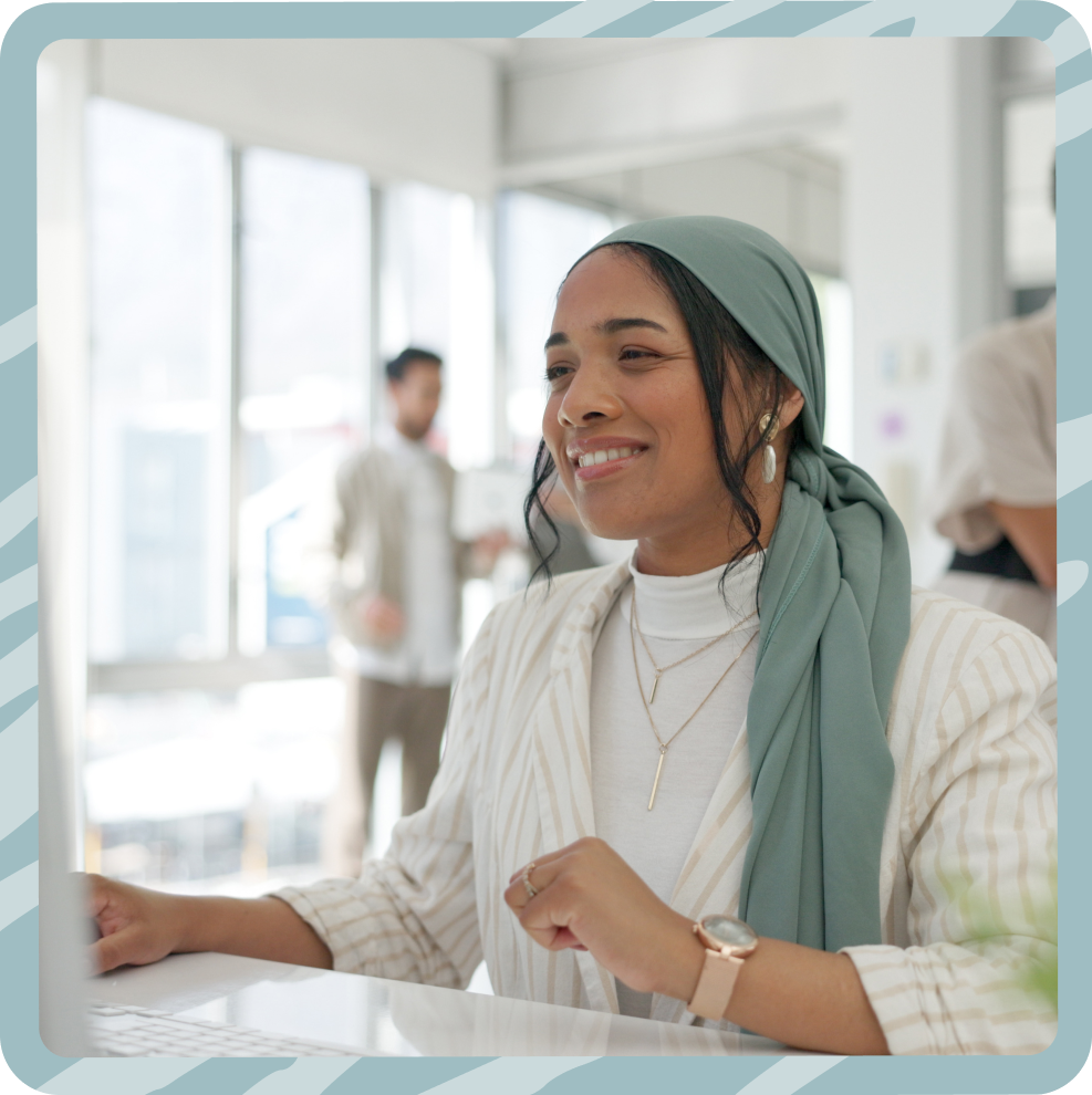 Woman working at computer